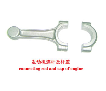 Connecting rod and cap of engine